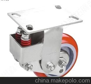 工廠特供科順200*50減震腳輪中重聚氨酯鑄鐵輪承重500Kg減震腳輪圖片