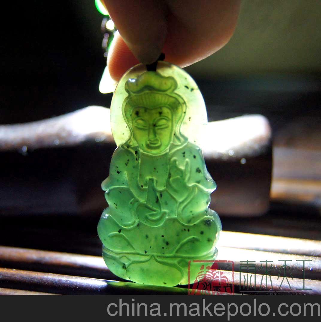 泰來天工 正品泰山玉觀音 開光保平安玉石飾品 支持批發定制