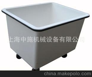 酒店用白色玻璃鋼布草車（帶防撞條）圖片