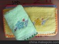 绣花锁边毛巾生产厂家直销锁边毛巾