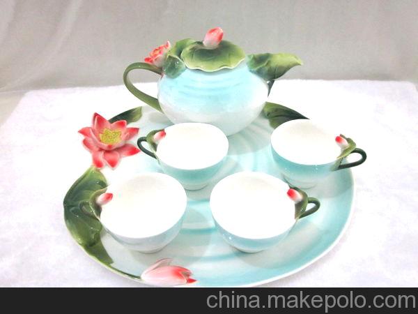 琺瑯瓷 一品梅6頭茶具傳世精品  高級骨瓷工藝品佳作