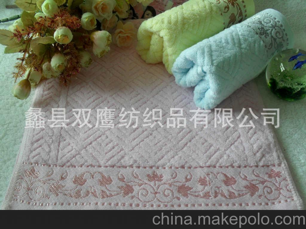 批發供應 純棉32股提花素色毛巾 純色條紋毛巾 素色格子毛
