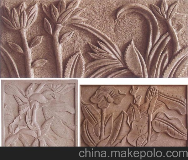 石雕工藝品，石材雕刻，砂巖浮雕，植物圖片