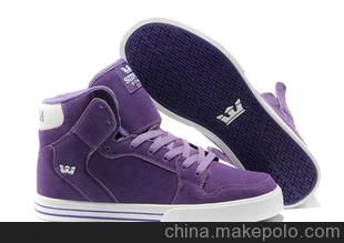 紫白Justin Bieber滑板鞋supra Vaider 530-9高幫鞋板鞋休閑鞋