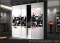 厂家特供2011广州建博会简约高光烤漆黑色守猎图案成品移门
