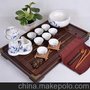  三瑞良瓷 厂家直销 年年有余自动茶具 高档青花瓷茶具 德化瓷