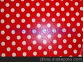 箱包化妆包面料印花帆布（圆点帆布）贴透明PVC