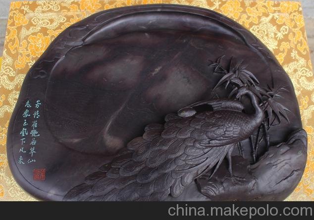 端硯 高官進(jìn)爵 坑仔硯臺圖片