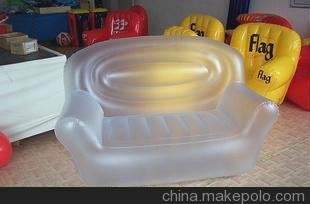 廠家直銷充氣透明沙發(fā)可植絨、充氣家具圖片