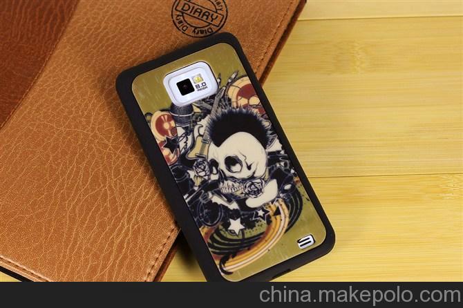 三星 i9100 手機保護殼 卡通硅膠套磨砂 貼皮彩繪卡通殼情侶殼