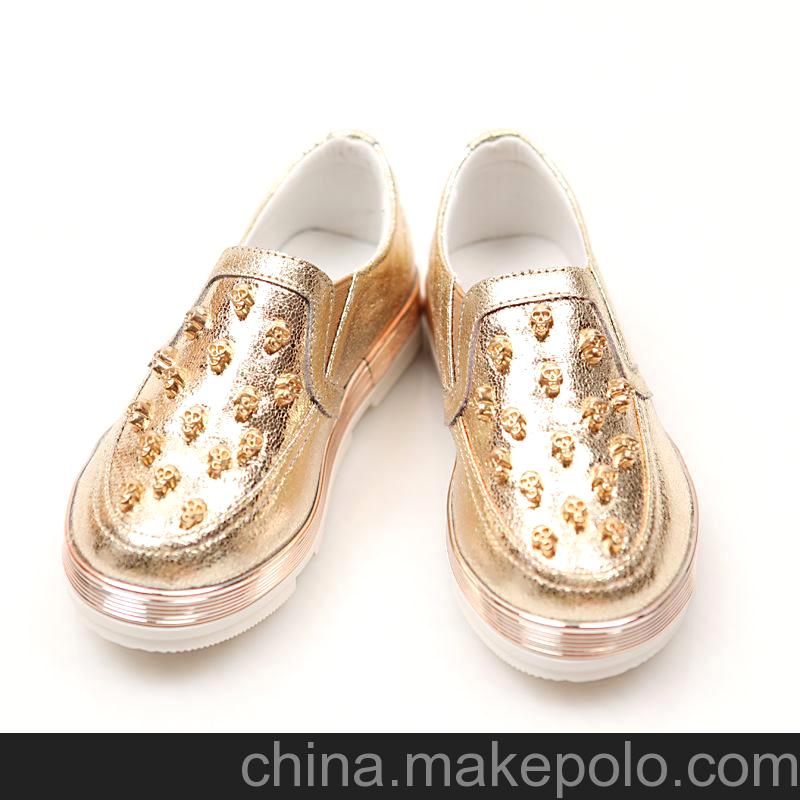 2013夏季新款童鞋 韓版女童單鞋 休閑豆豆鞋兒童鉚釘親子鞋女童鞋