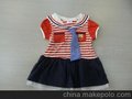 CUTE CLUB夏日炫彩系列--海军领领带条文洋装