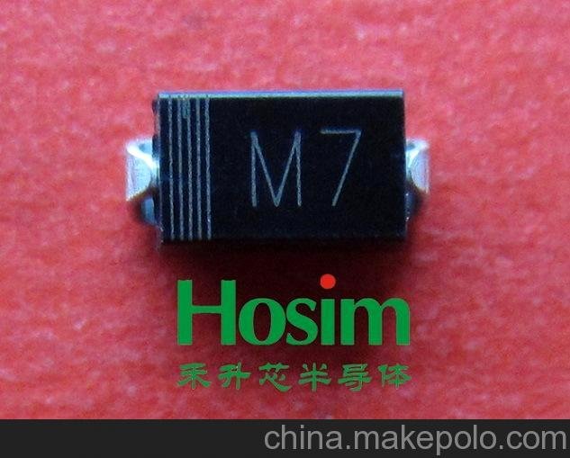 貼片 整流二極管M7 參數(shù)1A 1000V SMA封裝圖片