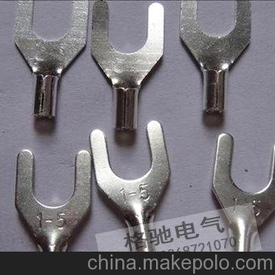 UT1-5接線鼻/叉形冷壓裸接線端子/電線耳接頭/銅線鼻子/1000只圖片