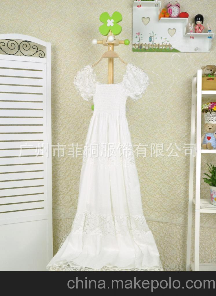 2013新款夏裝性感鏤空純白色波西米亞長裙批發X568#沙灘裙