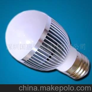 LED大功率貼片球泡燈LED球泡燈SMD3W球泡燈（3*1W，車鋁殼，E27）圖片