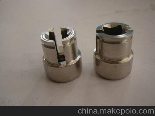 供應(yīng)廣東非標(biāo)開槽鎖芯不銹鋼訂做執(zhí)手頭加工冷墩異形件圖片