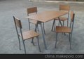 榉木色八角餐桌椅钢管桌椅钢管家具DX-1082