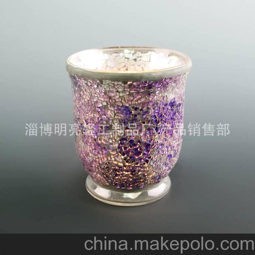 鋼化玻璃馬賽克風(fēng)燈 颶風(fēng)燭臺 廠家直銷圖片
