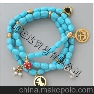 供應(yīng) 綠松石珍珠手鏈，熱銷綠松石飾品圖片