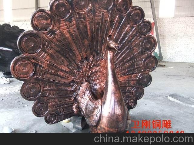 定制景觀銅雕，園林雕塑，銅雕孔雀，廣場(chǎng)雕塑圖片