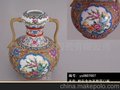 粉彩陶瓷花瓶，景德镇陶瓷工艺品，