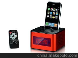 超清淅時(shí)間顯示iphone4S基座底座音箱音響ipod底座播放器生產(chǎn)廠家圖片