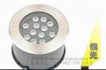 供应15W大功率LED地埋灯 暖白正白黄光红绿蓝七彩
