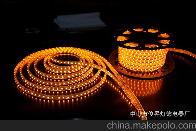 led5050貼片燈帶 220v-60珠 黃白色線路板 戶外防水 超高亮低電流圖片
