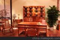 供应横店帝豪红木家具 东阳木雕 非洲花梨木办公桌加书柜