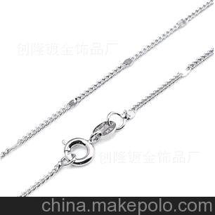 義烏飾品 100元小額批發(fā) 保色項(xiàng)鏈 仿鈦鋼14K電鍍白金飾品批發(fā)圖片