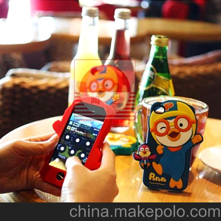 廠家直供 2013年最吸引女生眼球Pororo小企鵝家族蘋果手機(jī)套