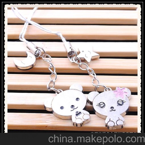 卡通動(dòng)漫情侶手機(jī)繩掛件 創(chuàng)意金屬合金飾品 廠家批發(fā) 高檔禮品圖片