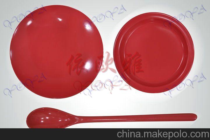 美耐皿仿瓷密胺彩色7寸8寸10菜圓碟創意碗 餐具塑料 廣州仿瓷餐具