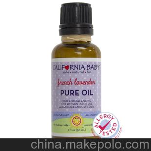 美国进口CaliforniaBaby加州宝宝天然有机法国薰衣草精油30ml