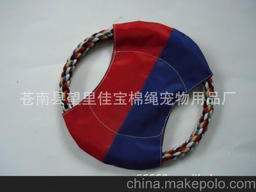 厂家直销 宠物玩具飞盘，抛掷类玩具 再生棉绳玩具